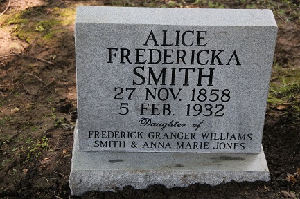 Alice Fredericka Smith Headstone